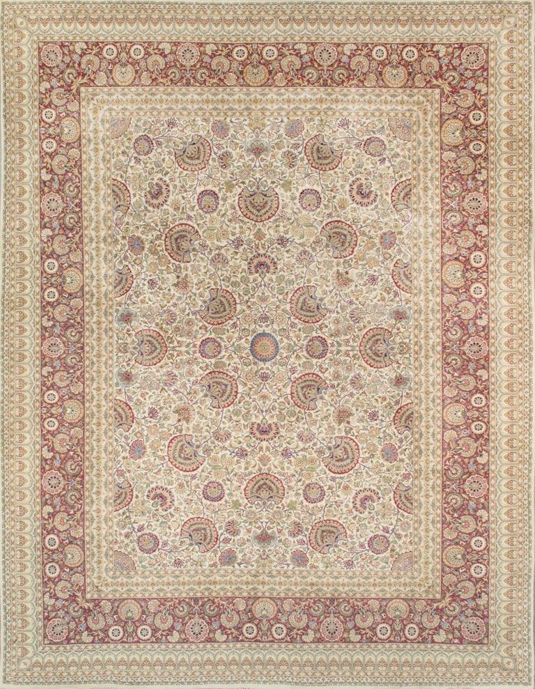 Canvello Tabriz Hand - Knotted Lamb's Wool Area Rug - 9' X 11'9" - Canvello