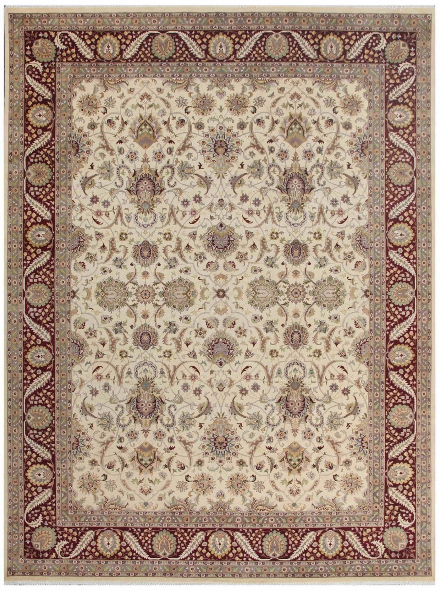 Canvello Tabriz Hand - Knotted Lamb's Wool Area Rug - 9'1" X 12'2" - Canvello