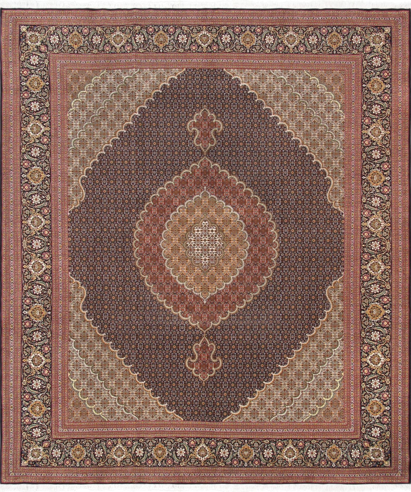 Canvello Tabriz Hand - Knotted Modern Silk Rug - 8'3" X 9'10" - Canvello