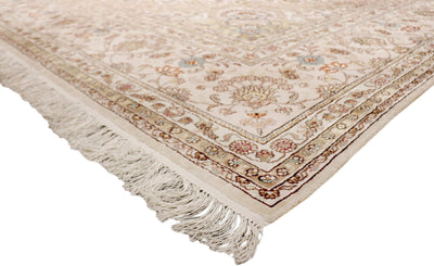 Canvello Tabriz Hand - Knotted Pure Silk Area Rug - 9' X 12' - Canvello