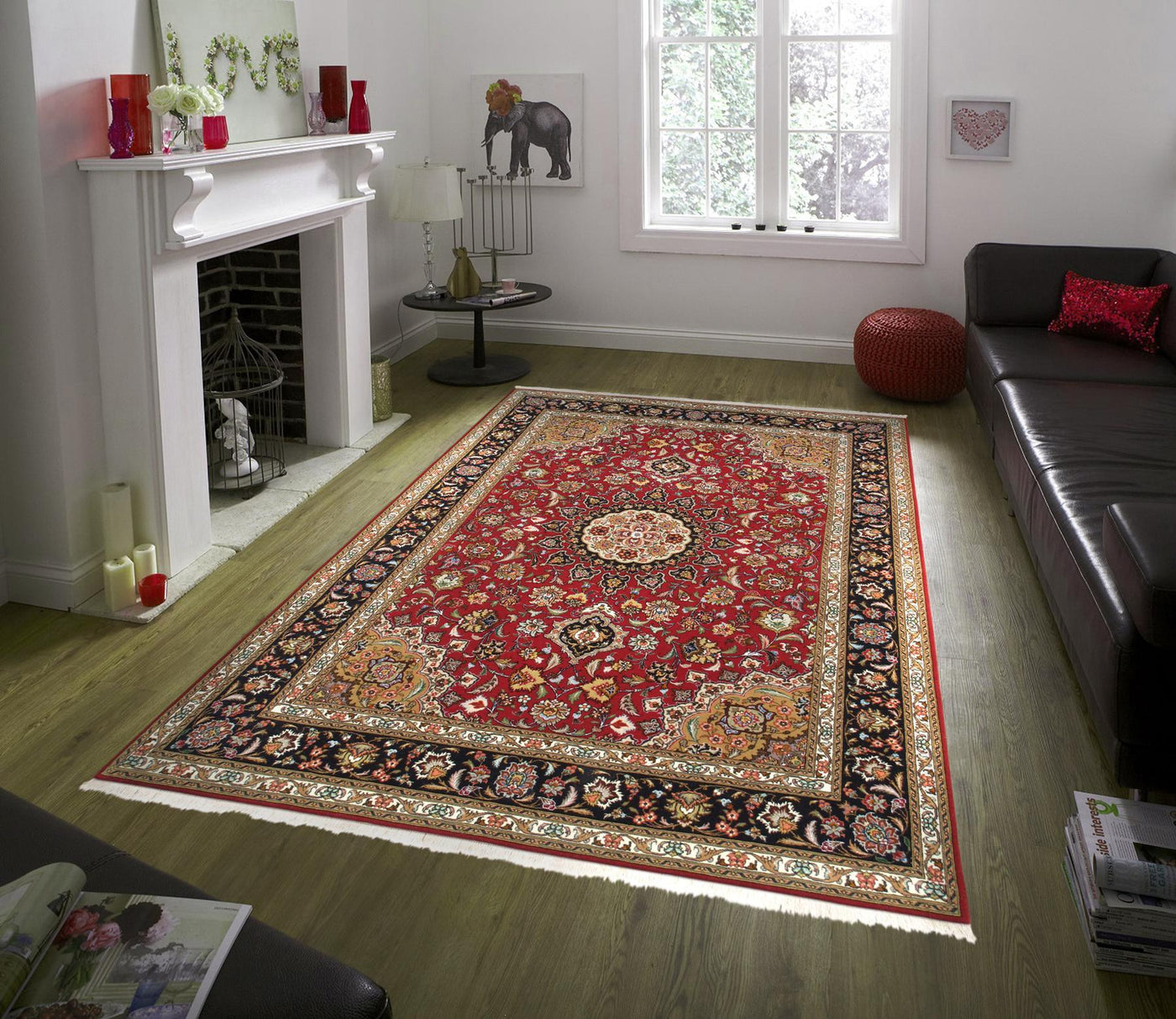 Canvello Tabriz Hand - Knotted Red Wool Area Rugs - 5'1" X 6'11" - Canvello