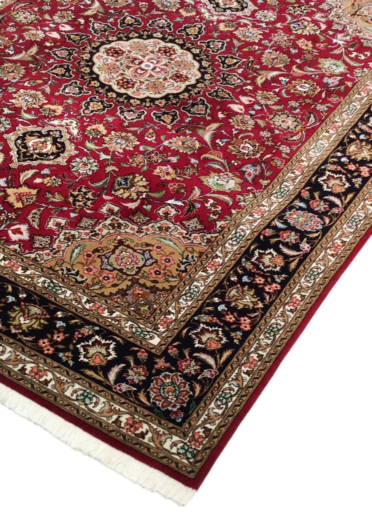 Canvello Tabriz Hand - Knotted Red Wool Area Rugs - 5'1" X 6'11" - Canvello