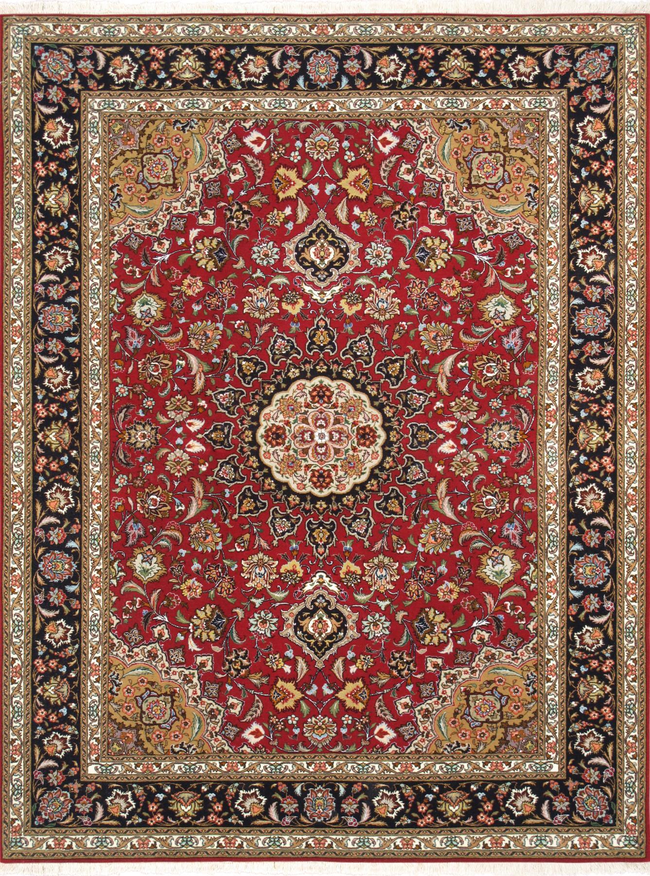 Canvello Tabriz Hand - Knotted Red Wool Area Rugs - 5'1" X 6'11" - Canvello