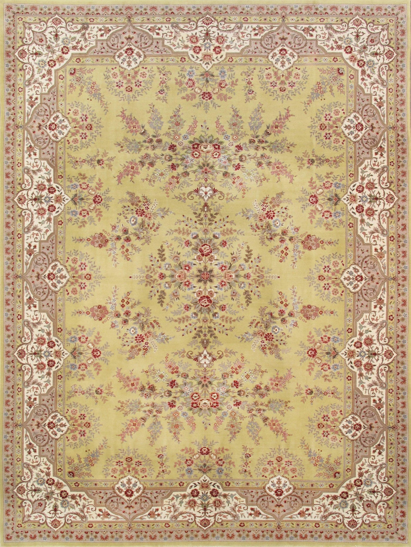 Canvello Tabriz Hand-Knotted Silk & Wool Area Rug- 8'7" X 11'7"