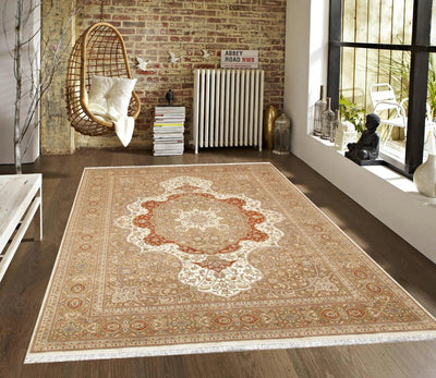 Canvello Tabriz Hand - Knotted Silk & Wool Area Rug - 10' X 14'3" - Canvello