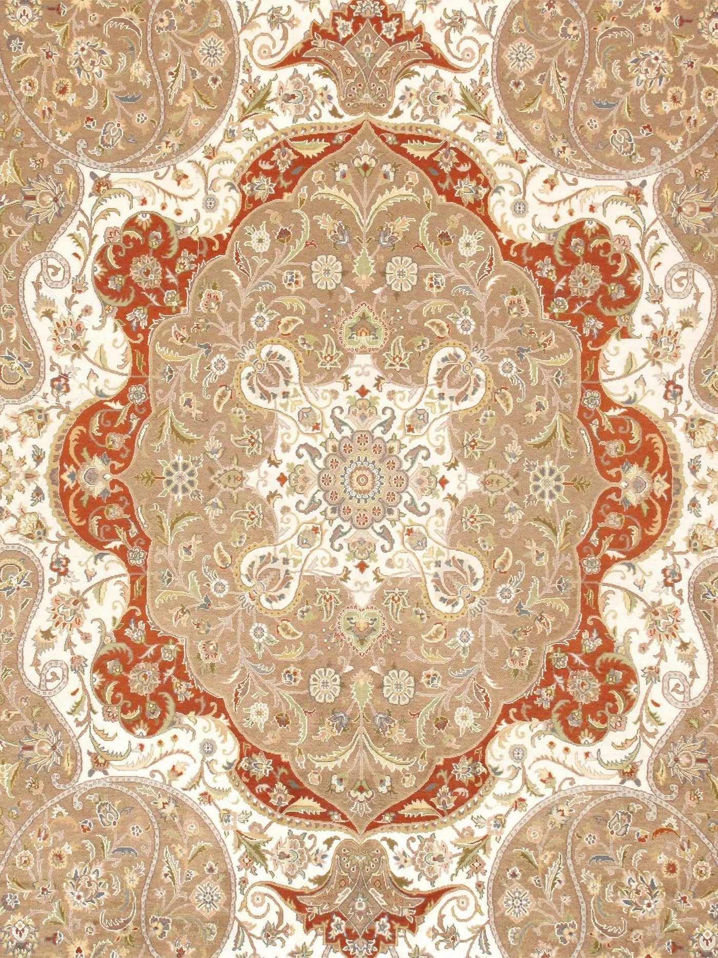 Canvello Tabriz Hand - Knotted Silk & Wool Area Rug - 10' X 14'3" - Canvello