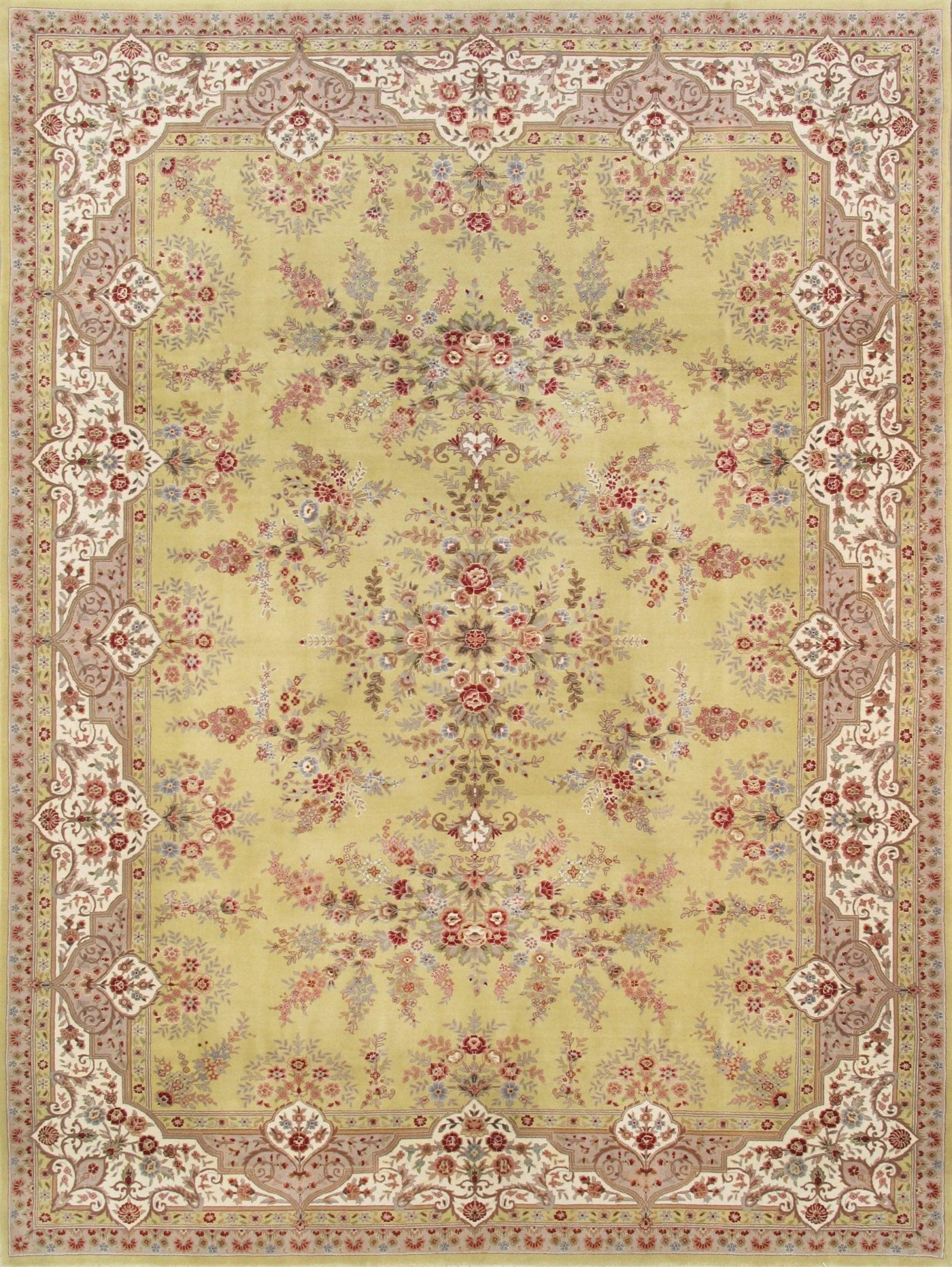 Canvello Tabriz Hand - Knotted Silk & Wool Area Rug - 8'7" X 11'7" - Canvello