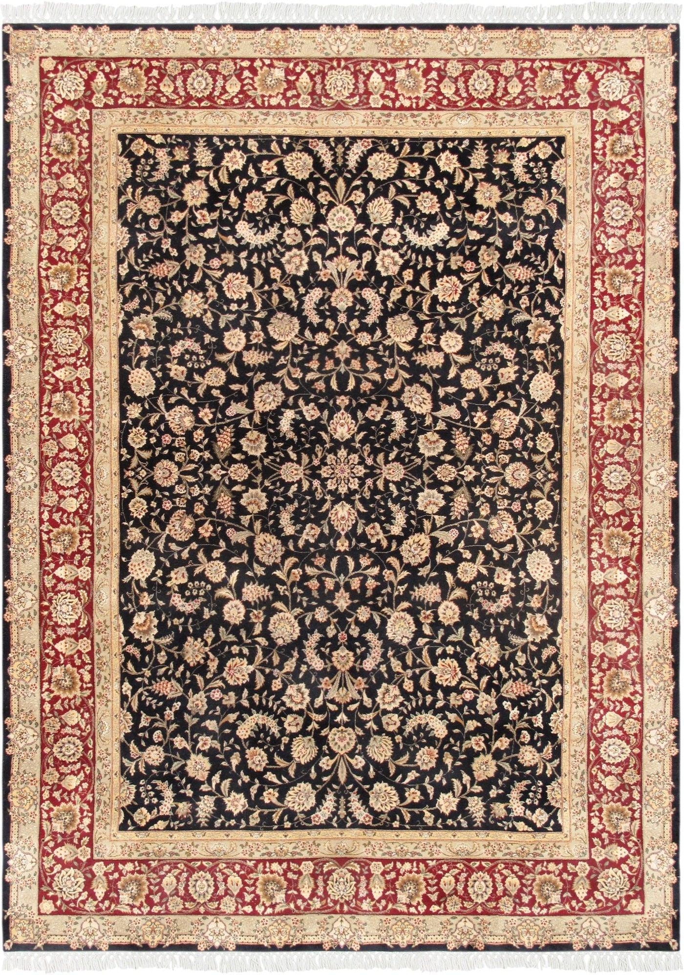 Canvello Tabriz Hand - Knotted Silk & Wool Area Rug - 9' X 12' - Canvello