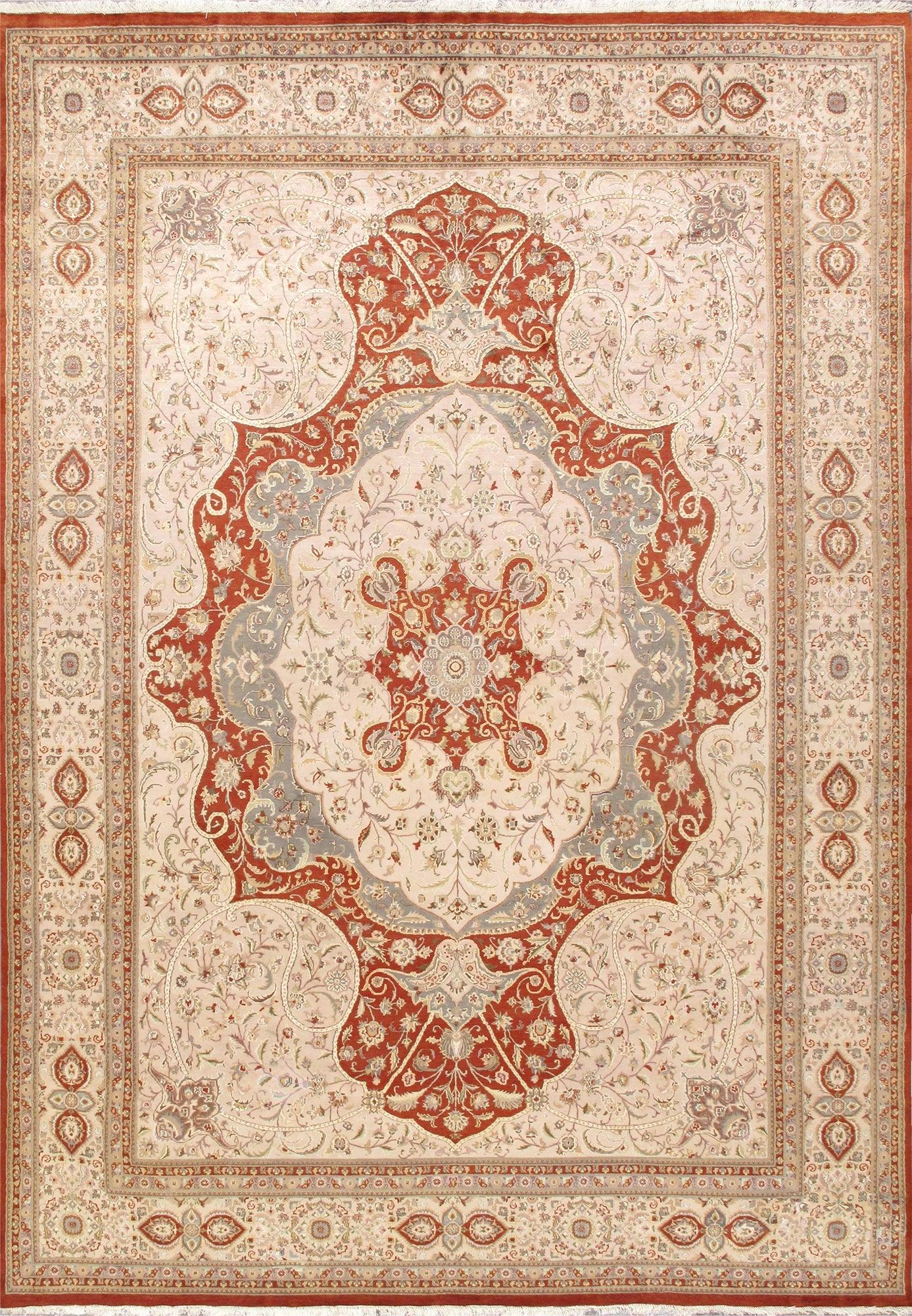 Canvello Tabriz Hand - Knotted Silk & Wool Area Rug - 9'11" X 14' - Canvello