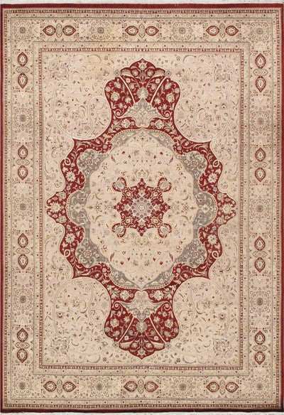 Canvello Tabriz Hand - Knotted Silk & Wool Area Rug - 9'11" X 14'3" - Canvello