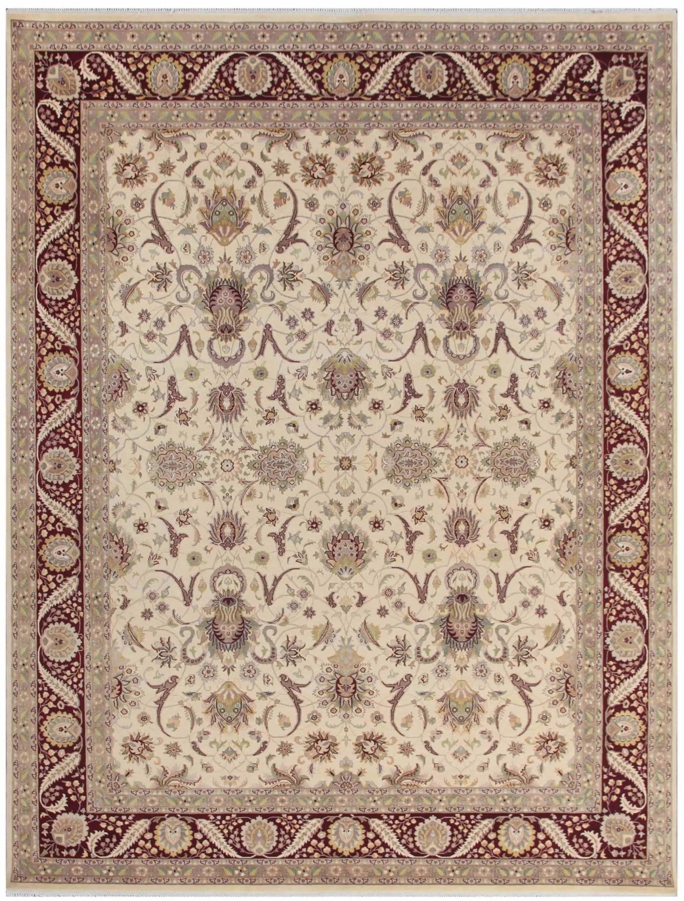 Canvello Tabriz Lambs Wool Area Rug - 9'1" X 12'2' - Canvello