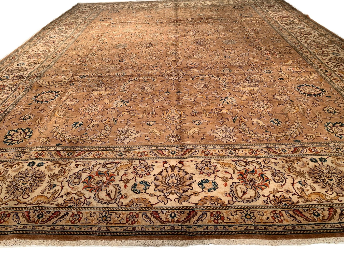 Canvello Tabriz Light Brown Rugs For Living Room - 9'9'' X 12'8'' - Canvello