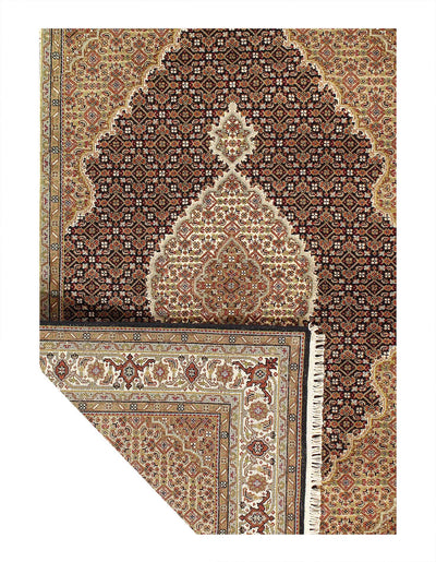 Canvello Tabriz Mahi Design Silk & Wool Rug - 4'8" X 6'6"