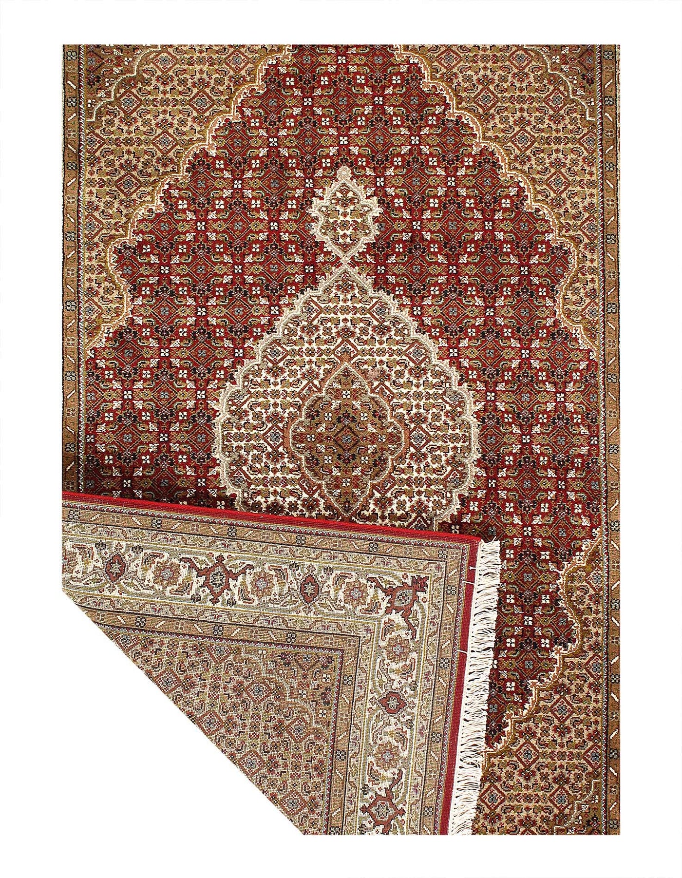 Canvello Tabriz Mahi Design Silk & Wool Rug - 4'8" X 6'9"