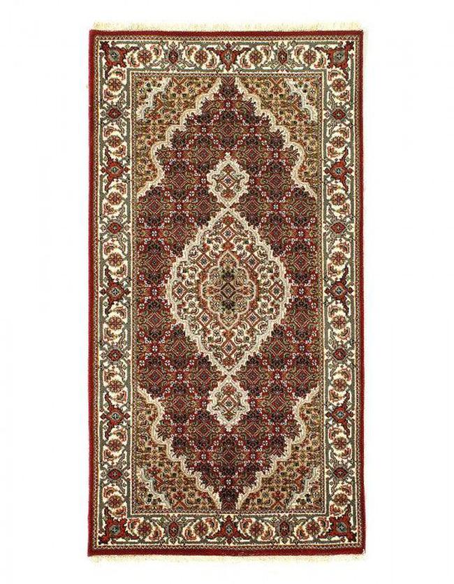 Canvello Hand-Tufted Bsilk & Wool Blue Area Rug- 5'1