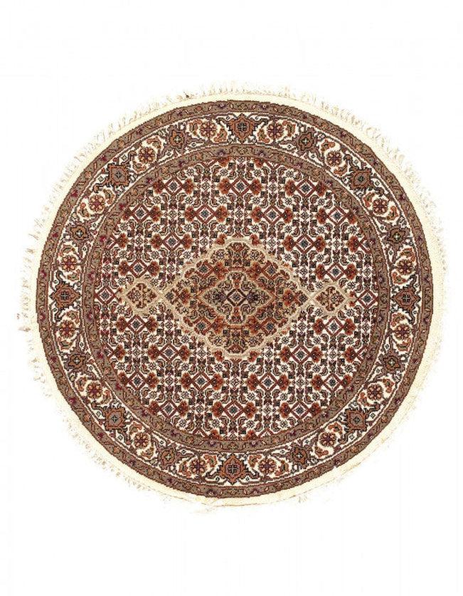 Canvello Tabriz Mahi Design Silk & Wool Rug - 3'4" X 3'4" - Canvello