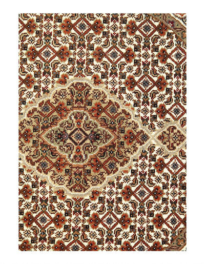 Canvello Tabriz Mahi Design Silk & Wool Rug - 3'4" X 3'4" - Canvello