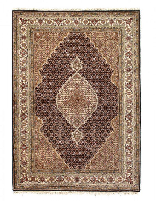 Canvello Tabriz Mahi Design Silk & Wool Rug - 4'8" X 6'6" - Canvello