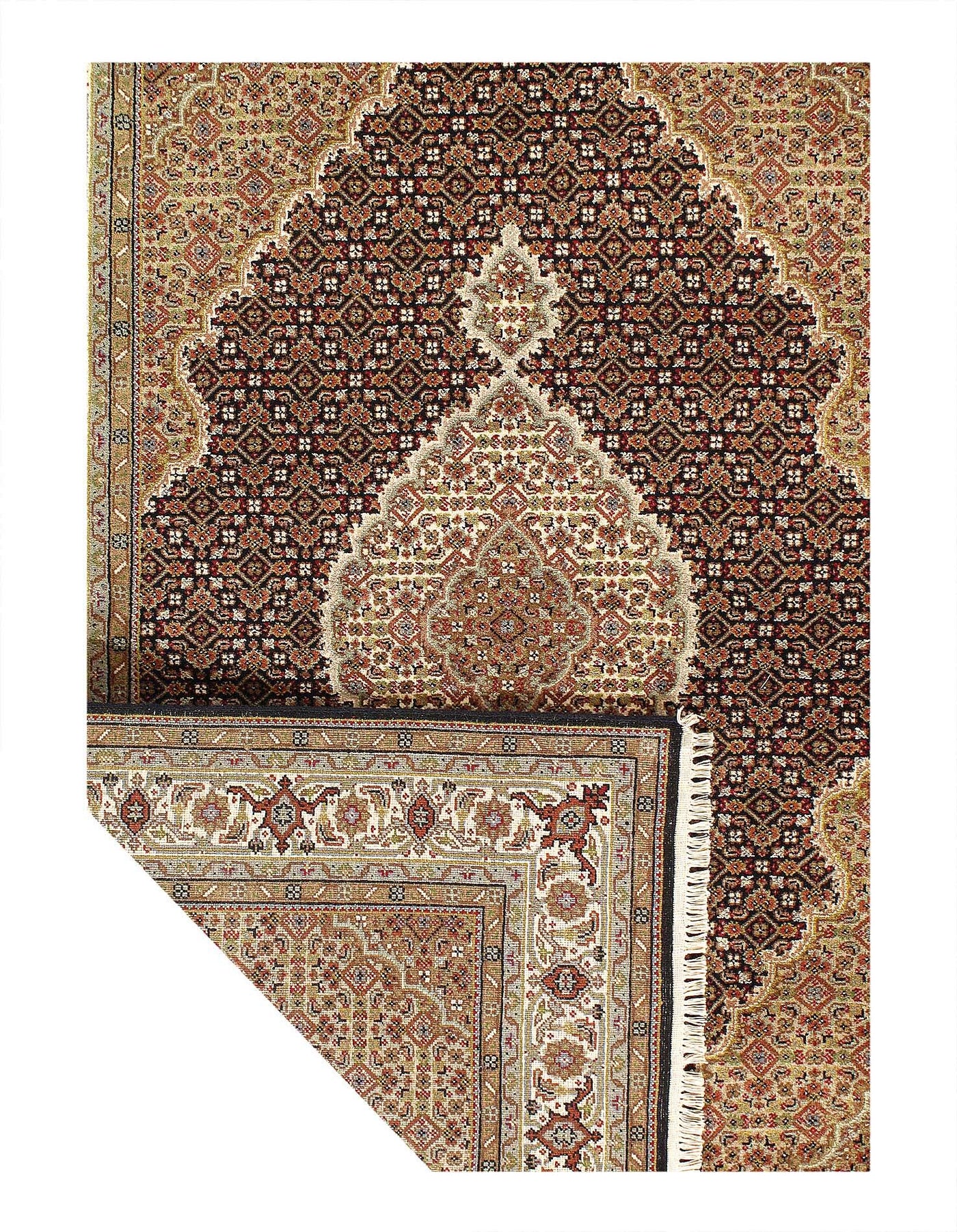 Canvello Tabriz Mahi Design Silk & Wool Rug - 4'8" X 6'6" - Canvello