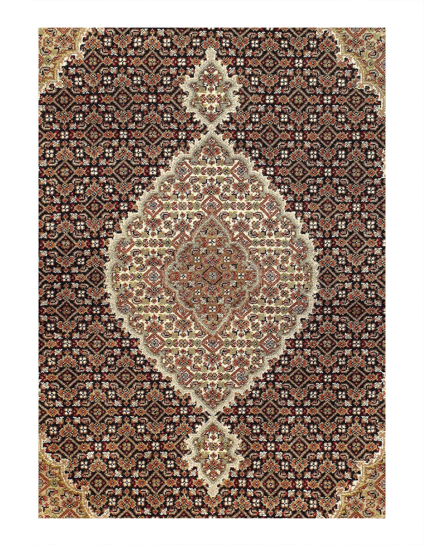 Canvello Tabriz Mahi Design Silk & Wool Rug - 4'8" X 6'6" - Canvello