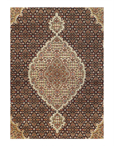 Canvello Tabriz Mahi Design Silk & Wool Rug - 4'8" X 6'6" - Canvello