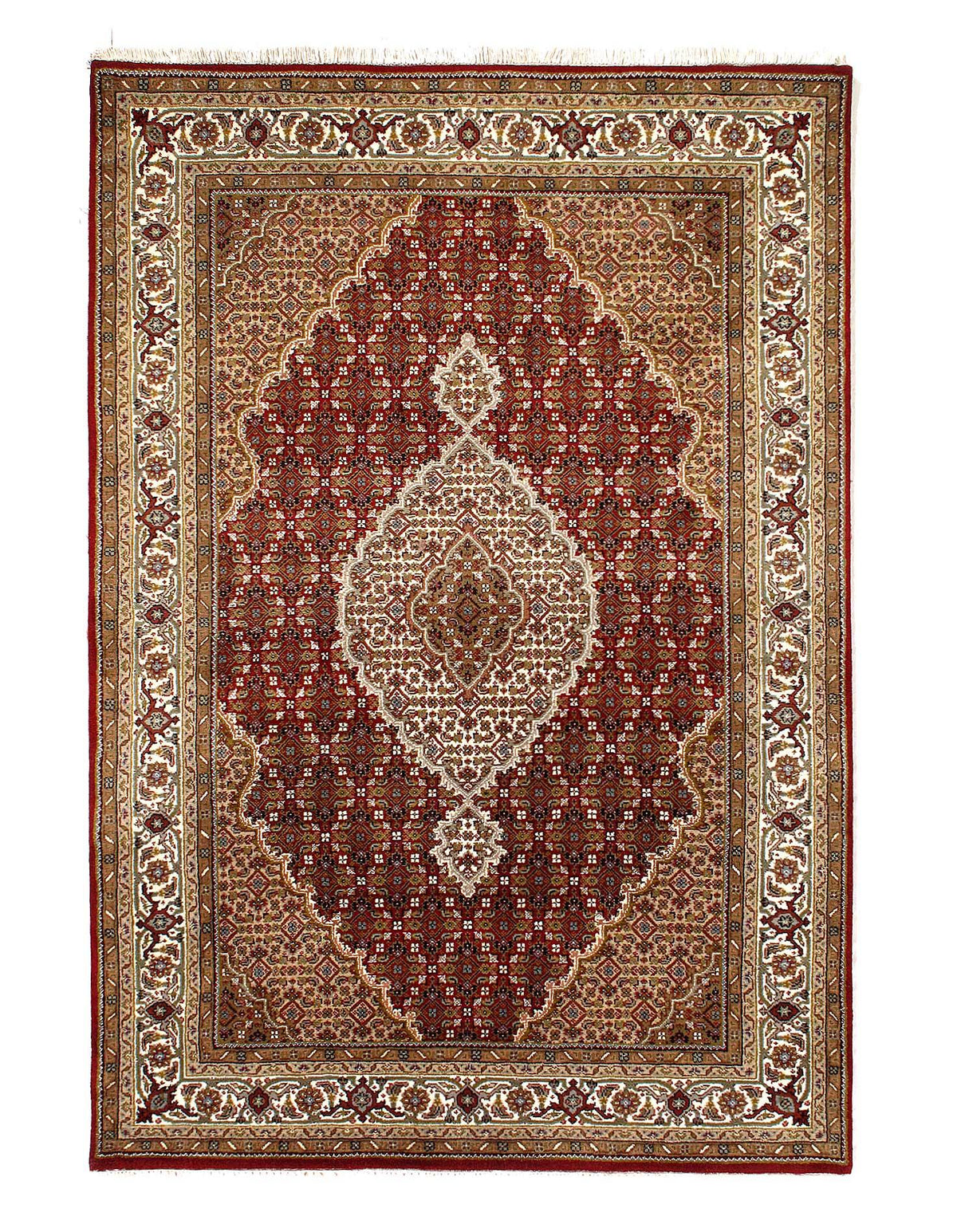 Canvello Tabriz Mahi Design Silk & Wool Rug - 4'8" X 6'9"