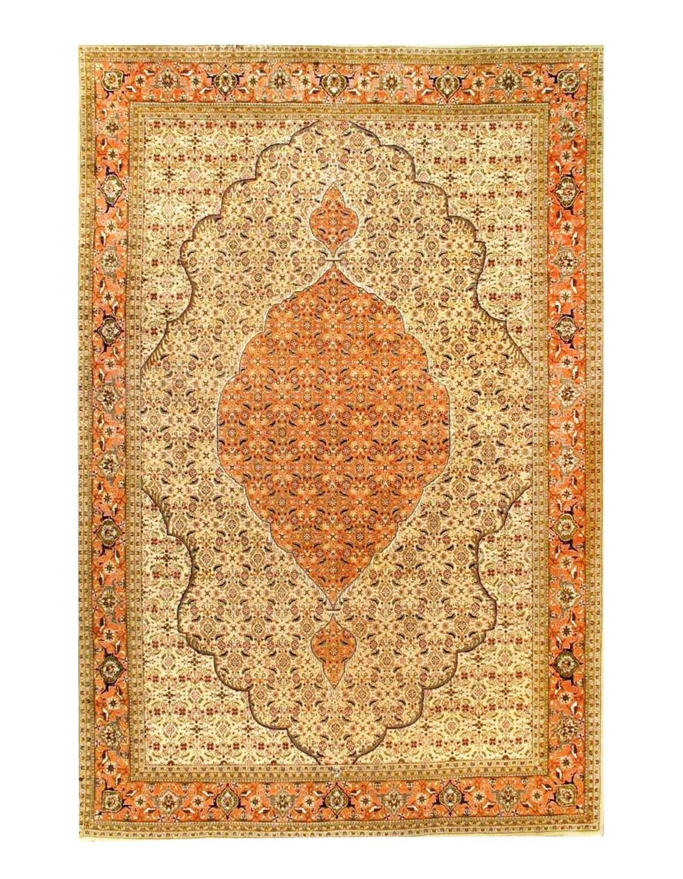 Canvello Tan Antique Silkroad Tabriz Rugs - 8'2" X 12'6" - Canvello