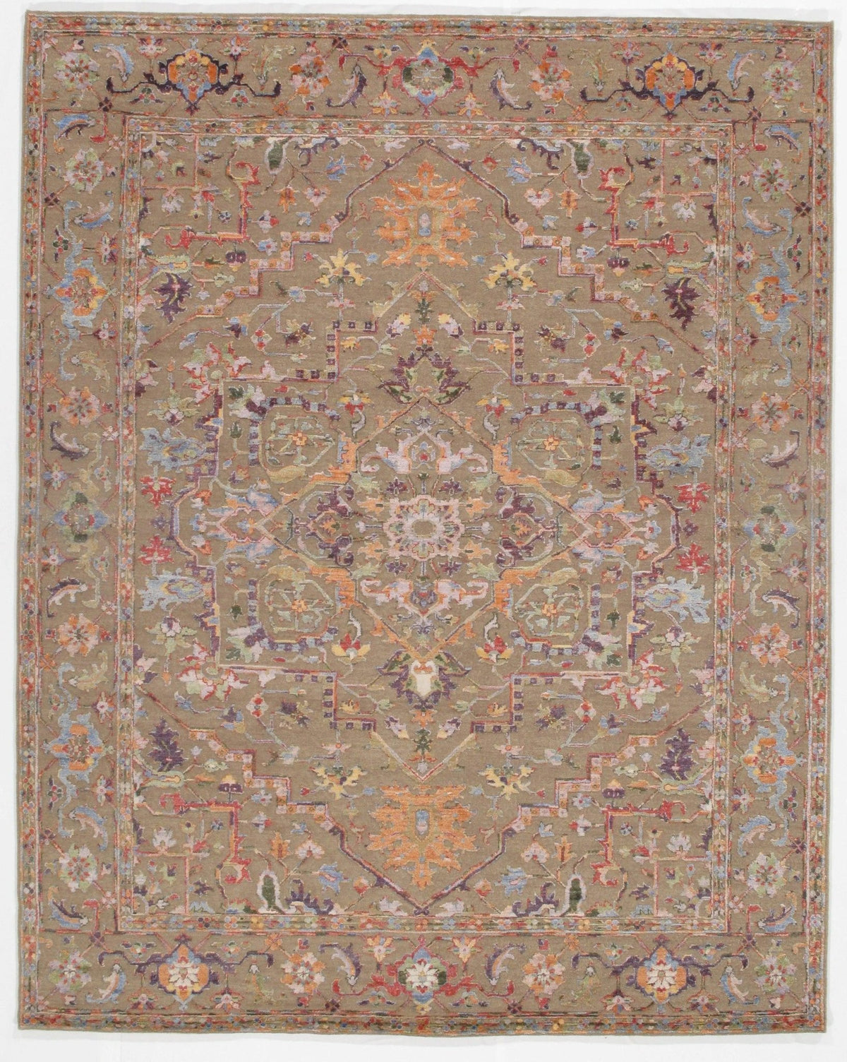 Canvello Tan Modern Wool & Bamboo Silk Rug - 8' X 10'