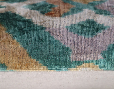 Canvello Teal Beige Brown Vegetable Dyed Handmade Turkish Silk Velvet Pillow - A Work of Art - Canvello