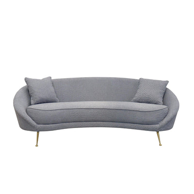 Canvello Textured Fabric Curved Sofa, Grey - Canvello