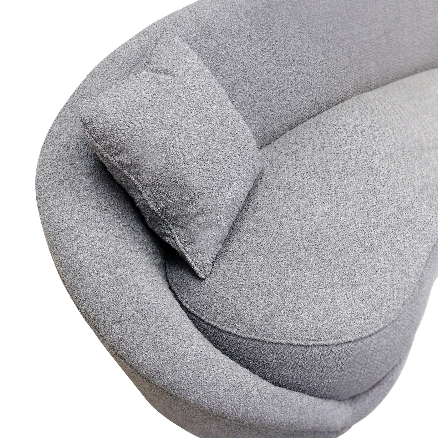 Canvello Textured Fabric Curved Sofa, Grey - Canvello