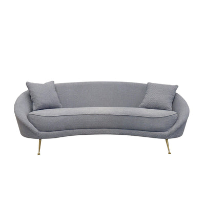 Canvello Textured Fabric Curved Sofa, Grey