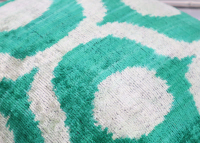 Canvello Throw Luxury Velvet Green Pillow | 16 x 16 in (40 x 40 cm)