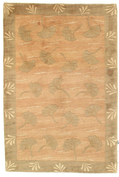 Canvello Tibetan Japanese Leaf Wool Rug - 4′1" × 6′1" - Canvello