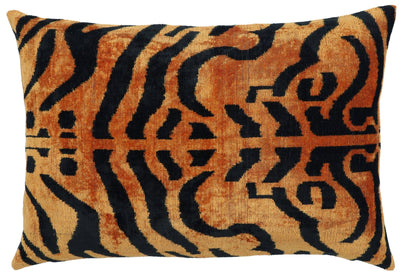 Canvello Tiger Print Burnt Orange Throw Pillow | 16x24 | 16x16 |Set of 2| - Canvello