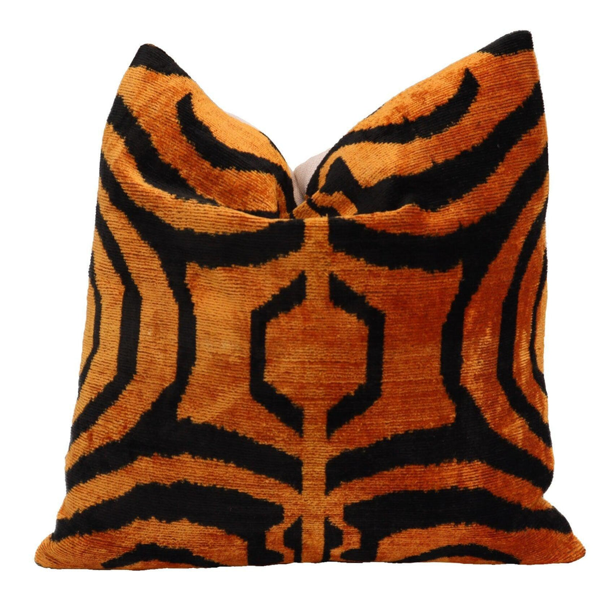 Canvello Tiger Print Burnt Orange Throw Pillows - 16x16 inch - Canvello