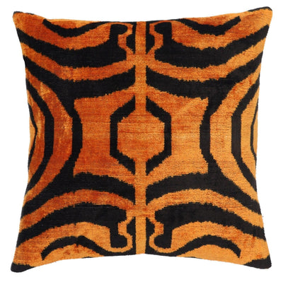 Canvello Tiger Print Burnt Orange Throw Pillows - 16x16 inch