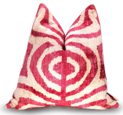Canvello Tiger Print Pinkish Red Throw Pillows - 16x16 inch