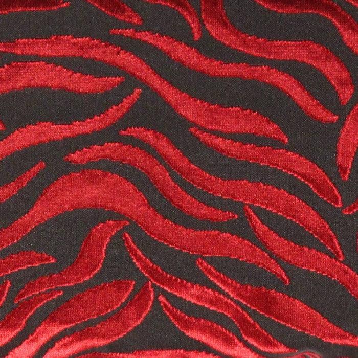 Canvello Tigre Pillow Red & Black Velvet - 16'' X 24'' - Canvello