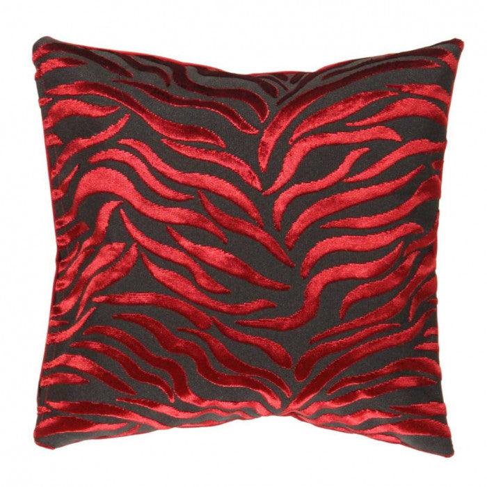 Canvello Tigre Pillow Red & Black Velvet - 16'' X 24'' - Canvello