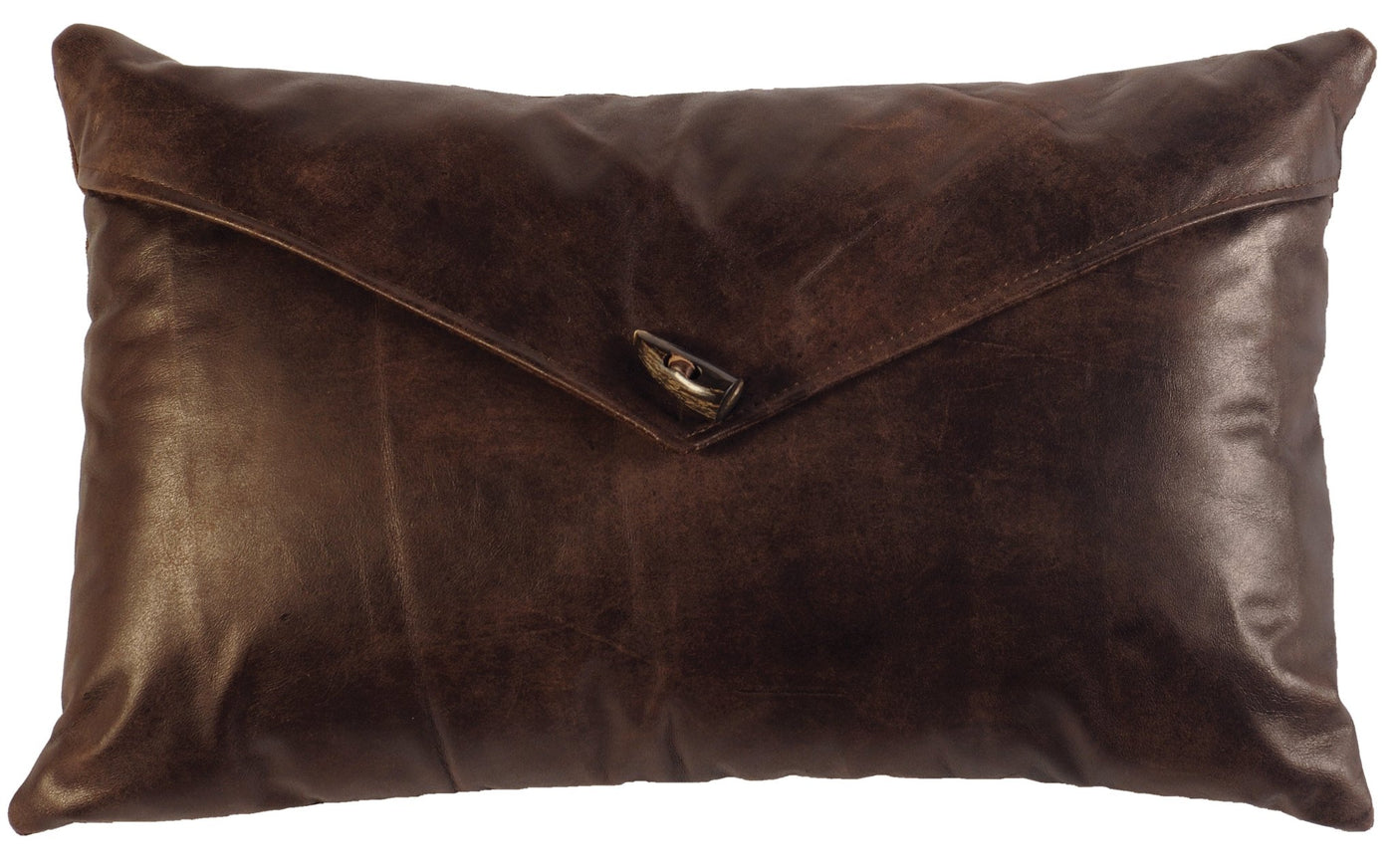 Canvello Timber Leather Pillow - Fabric Back - 14" x 22" - Canvello