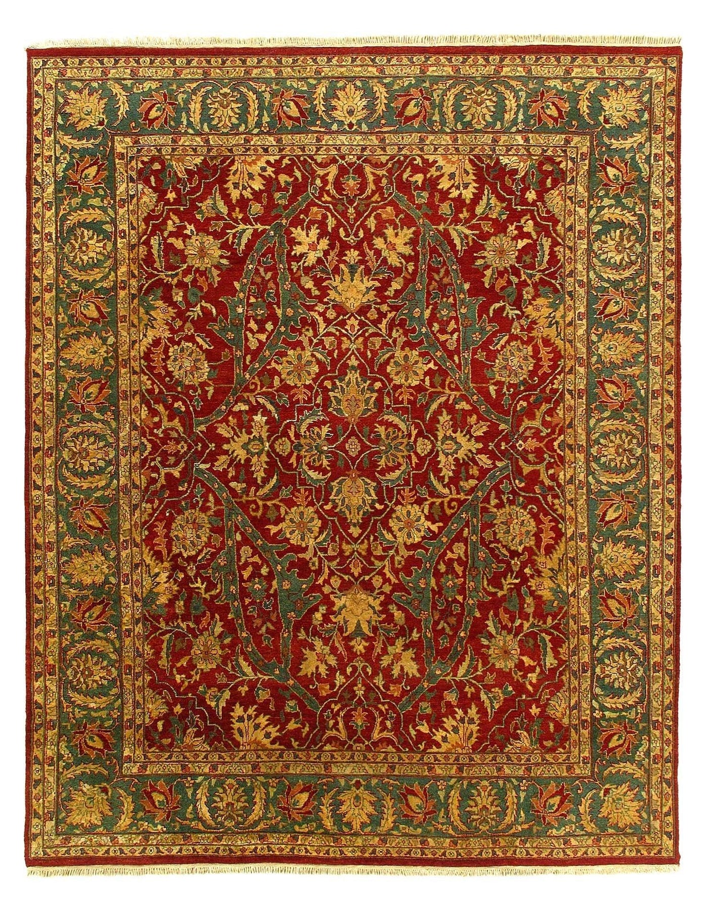 Canvello Tradional Fine Hand Knotted Agra Rug - 8' X 10'2''