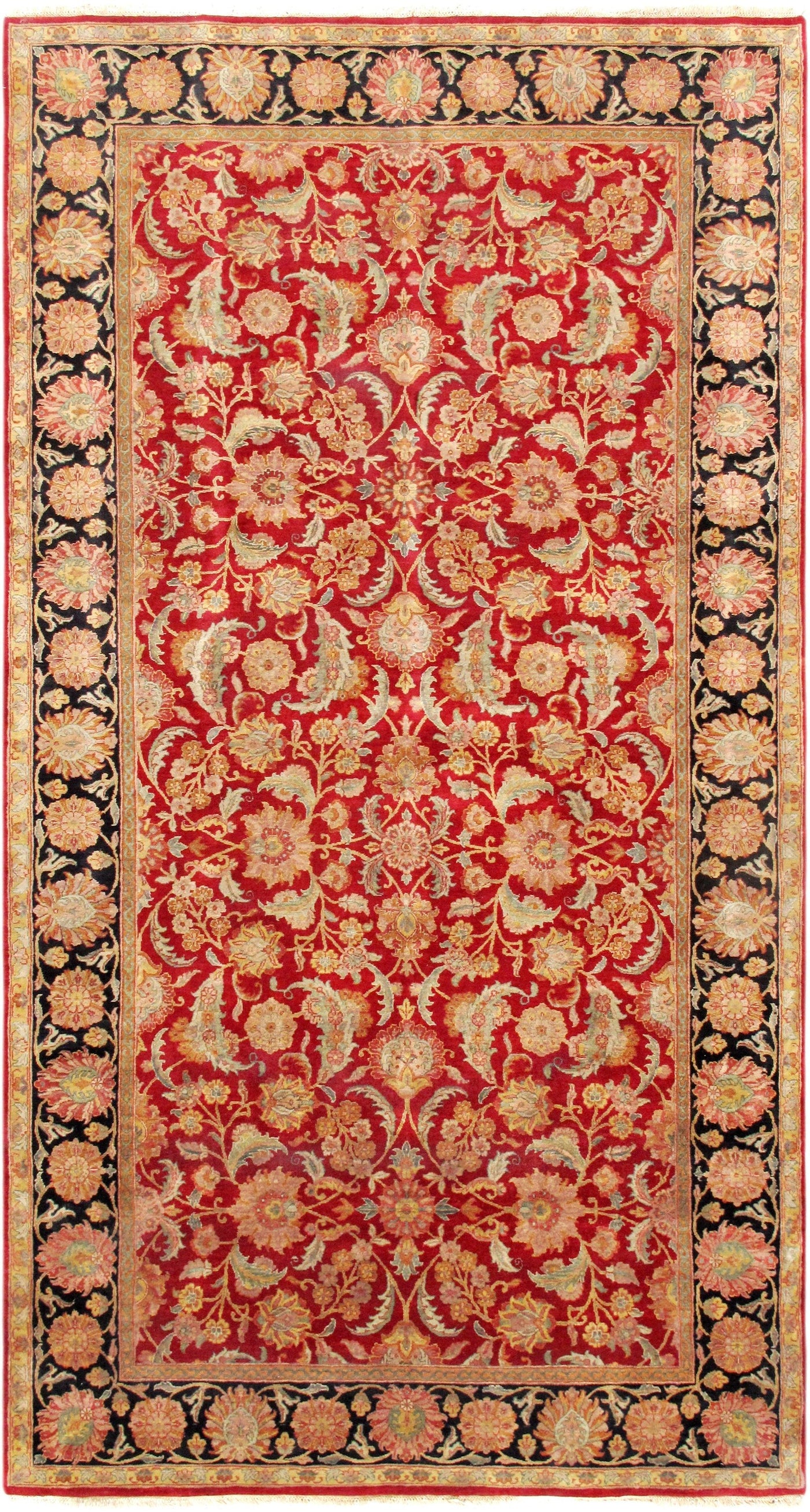 Canvello Traditional Agra Collection Hand-Knotted Lamb's Wool Area Rug- 8' X 15'