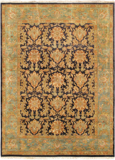 Canvello Traditional Agra Collection Hand-Knotted Lamb's Wool Area Rug- 9' X 12'5"