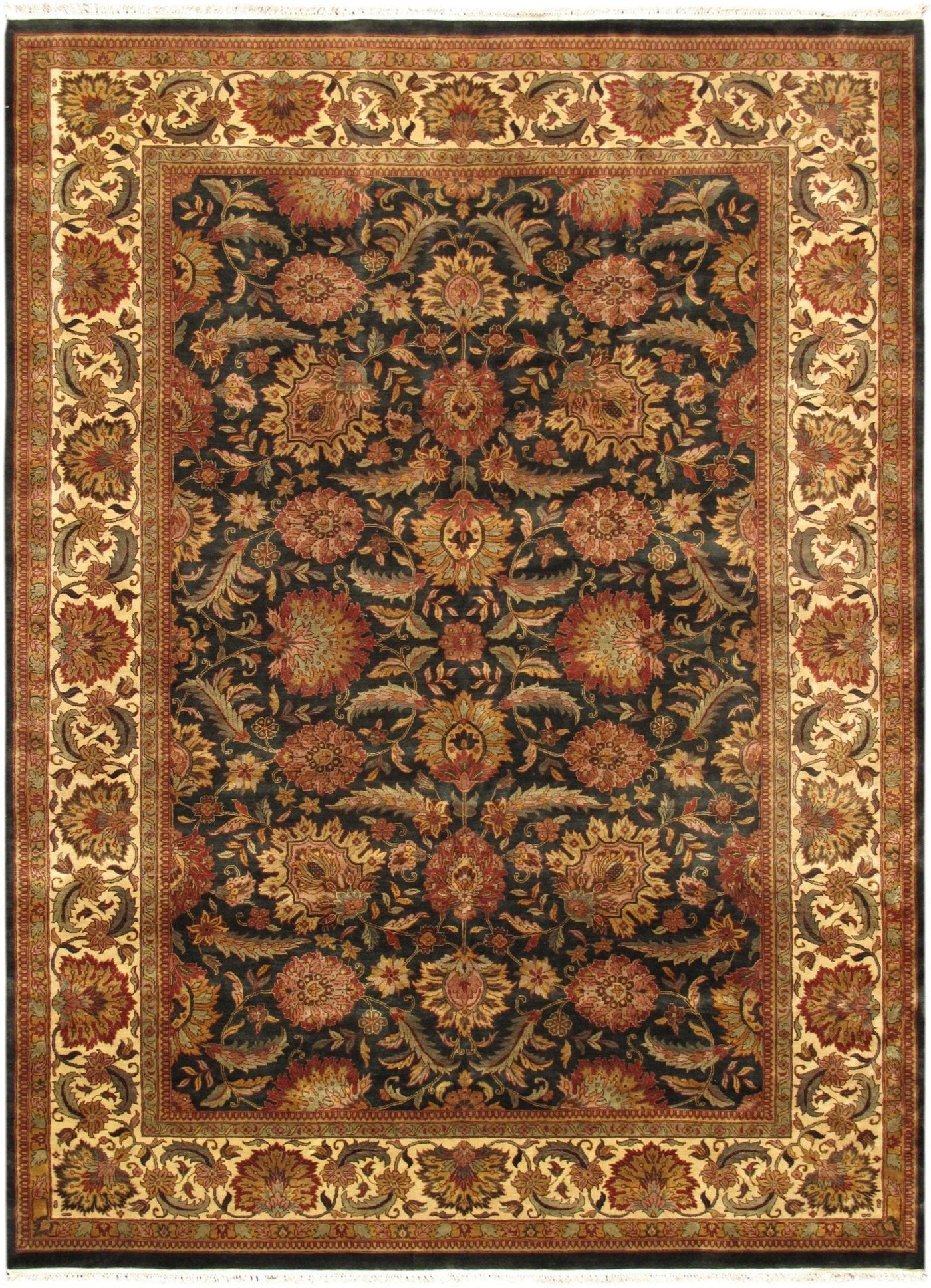 Canvello Traditional Agra Hand - Knotted Lamb's Wool Area Rug - 10'2" X 14' - Canvello