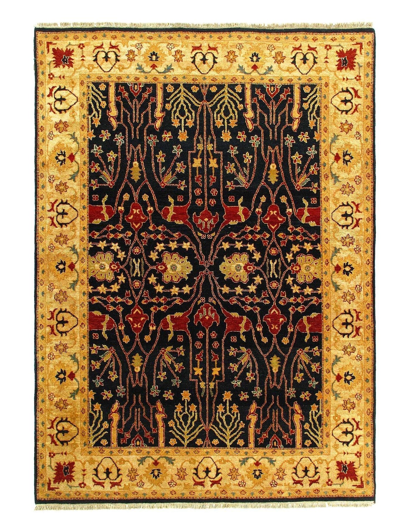 Canvello Traditional Fine Hand Knotted Agra Rug - 7'3'' X 10'4''