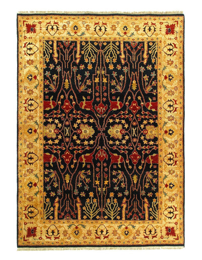 Canvello Traditional Fine Hand Knotted Agra Rug - 7'3'' X 10'4'' - Canvello