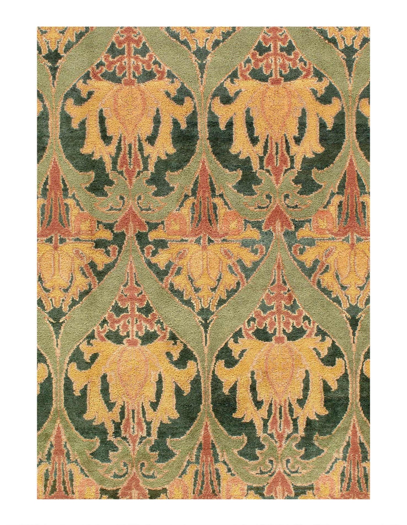 Canvello Traditional Fine Hand Knotted Agra rug - 8' X 10' - Canvello