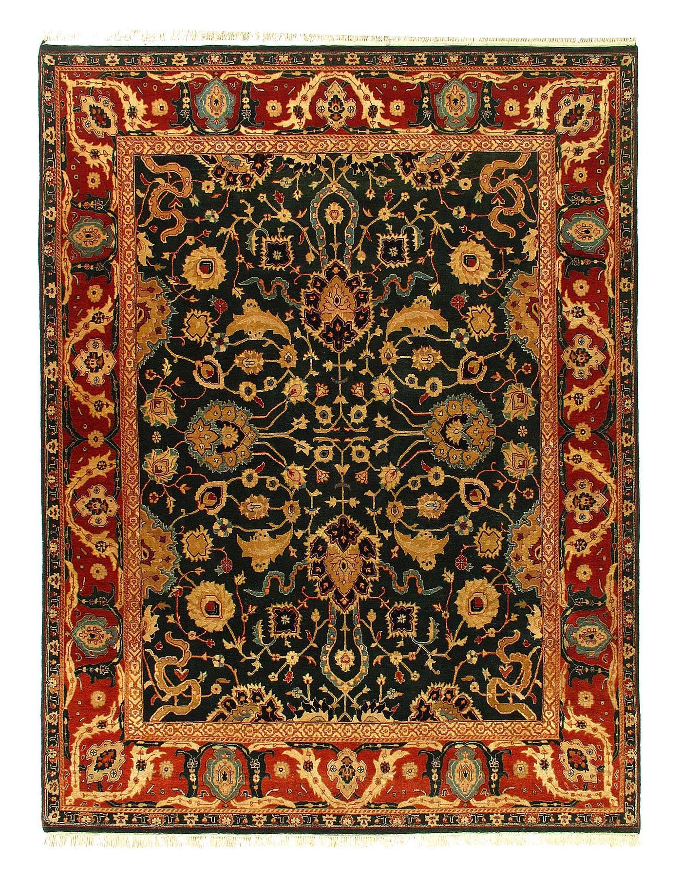 Canvello Traditional Fine Hand Knotted Agra rug - 8' X 10'9''