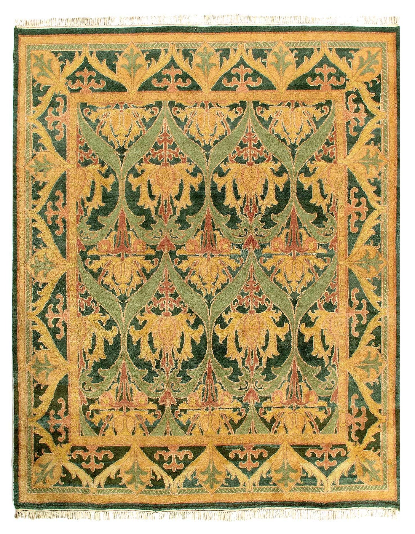 Canvello Traditional Fine Hand Knotted Agra rug - 8' X 10' - Canvello